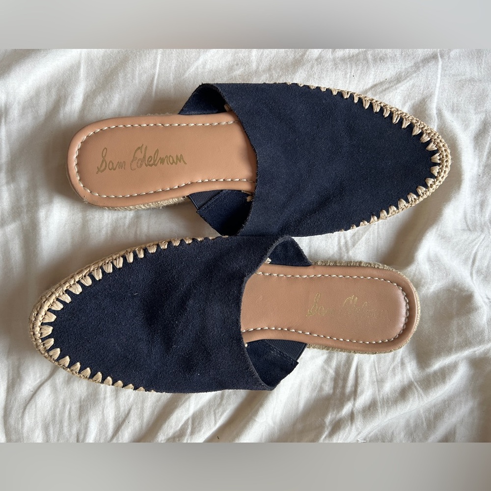 Sam edelman navy blue mules sz 8.5